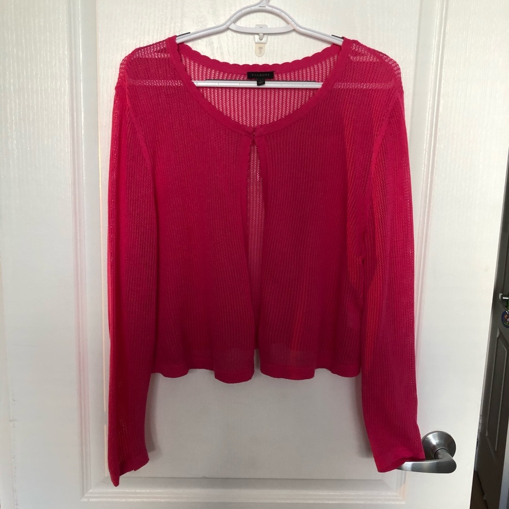 Talbots Open Stitch 3/4 Sleeve Shrug